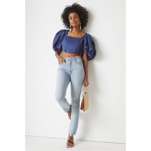 NWT Agolde Riley High Rise Straight Crop Jeans / Bitter